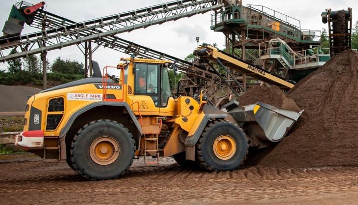 The new Volvo L150H at Angle Park Sand & Gravel's Mountcastle operation Volvo L150H wheel loader