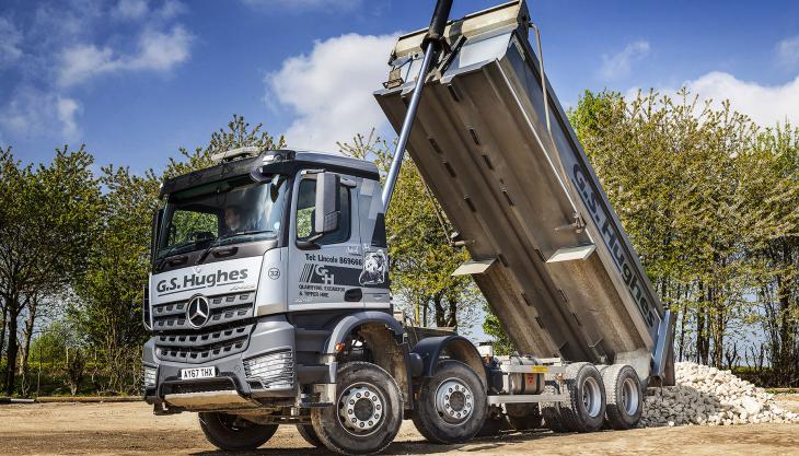 One of GS Hughes’ new Mercedes-Benz Arocs tippers Arocs tipper
