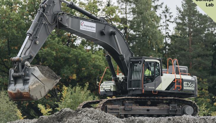 Protoype EX1 dual-powered, cable-connected excavator Prototype Volvo excavator
