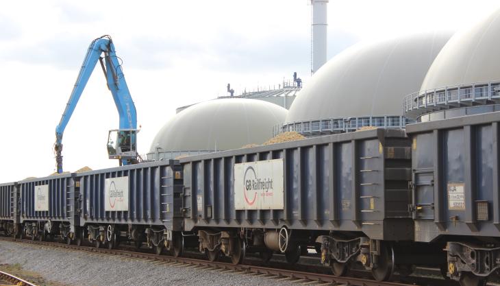 First train delivering aggregates into AV Dawson for construction of the new £2.4 billion Sirius Minerals project, near Whitby AV Dawson's Teesside freight terminal
