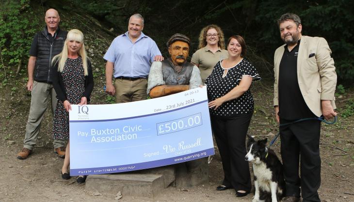 Pat Bowles, Chairman of the Derbyshire branch of the Institute of Quarrying; Viv Russell, Chair of the Institute of Quarrying, and Sarah Fry, head of membership and marketing at the Institute of Quarrying, with Simon Fussell and Lucy Marsden, of Buxton Civic Association and Buxton Advertiser Editor Louise Cooper. Photo: Buxton Advertiser Buxton Advertiser