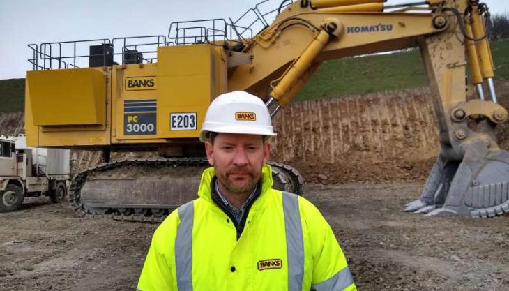 Robbie Bentham with the Komatsu PC3000-6 Komatsu PC3000-6 excavator