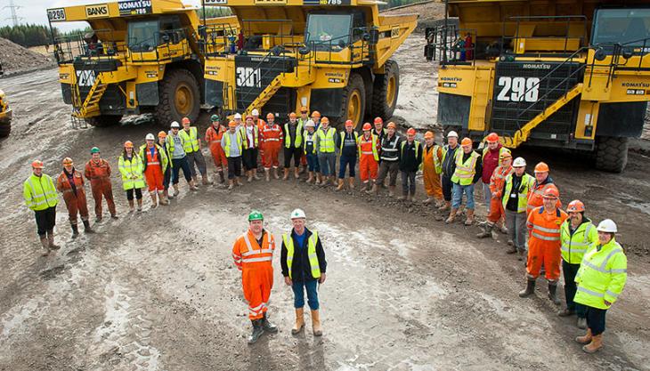 Staff at Rusha surface coal mine