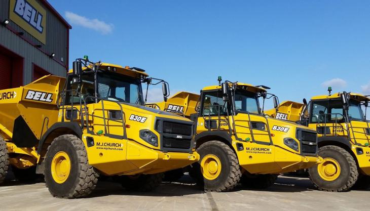 Ten new Bell ADTs for MJ Church Bell B30E dumptrucks