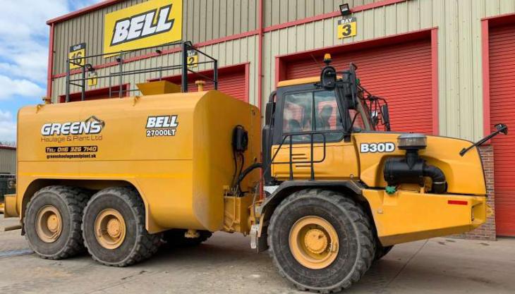 Greens Haulage & Plant's new Bell Equipment water bowser Bell bowser