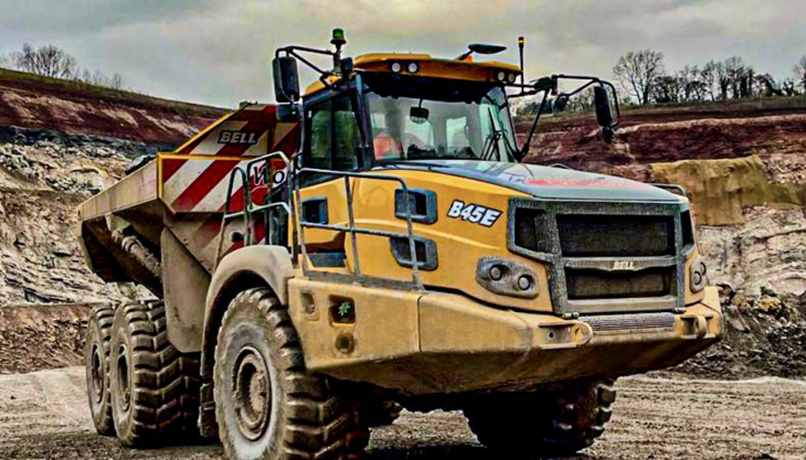 Wordsworth Crushing have ordered the UK's first Bell B45E 4x4 articulated dumptruck Bell B45E ADT