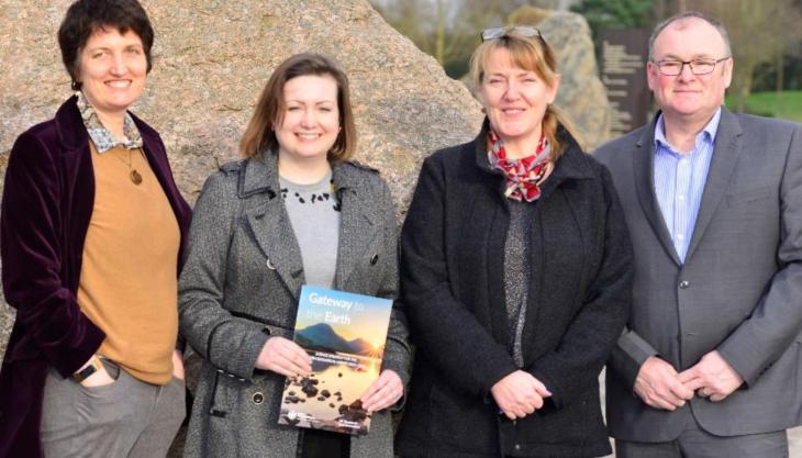 L-R: Kate Royse, BGS chief digital scientist; Ruth Edwards MP; Dr Karen Hanghøj, BGS director; and John Day, BGS IT security manager British Geological Survey welcomes visit from Rushcliffe MP