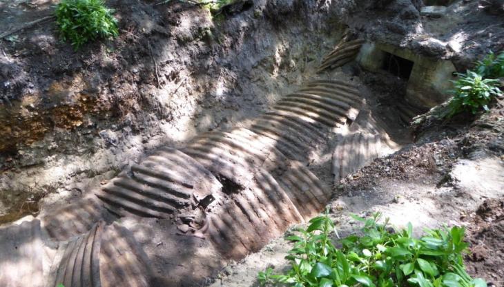 Remains of an Auxiliary Units wartime hideout at Raymond Brown's Binnegar Quarry Binnegar bunker