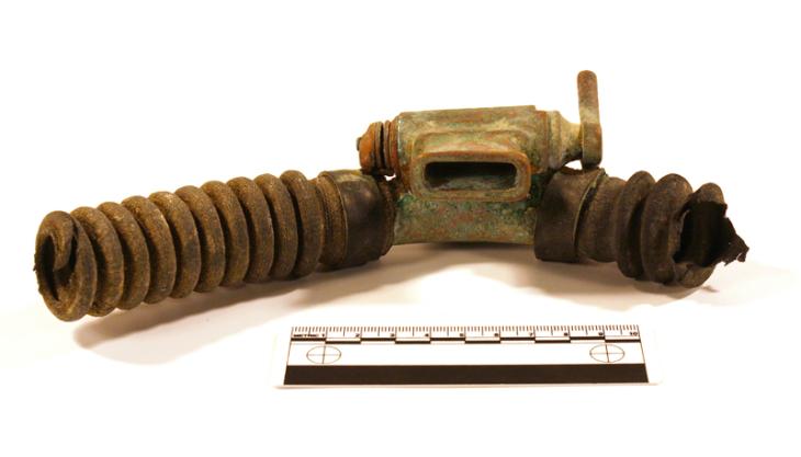 Brass mouthpiece (Photo: Wessex Archaeology) Brass mouthpiece