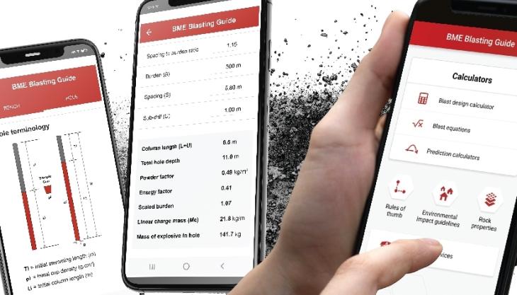 BME’s Blasting Guide is available as an app on Android devices Blasting Guide app