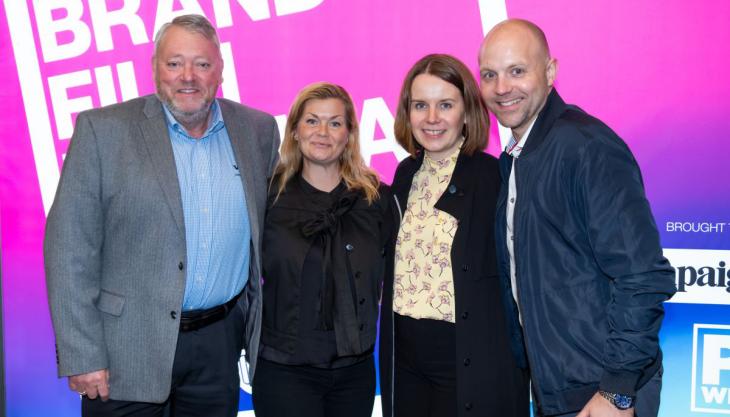 L-R: Ian Harvey, Anna Malmberg, Carin Ekenberg Nylander and Per Åkerlund at the PR Week Brand Film Festival in London Brand Film Festival