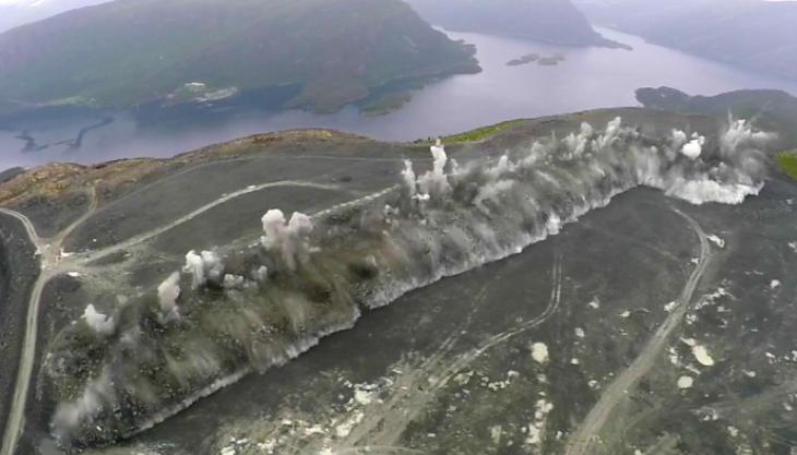 Norway’s largest ever quarry blast! Bremanger quarry blast