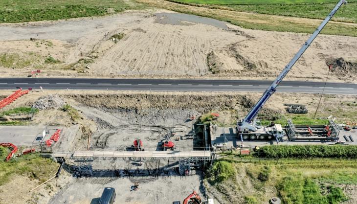 Bridge removal at Banks Mining's Brenkley Lane surface mine site Bridge removal
