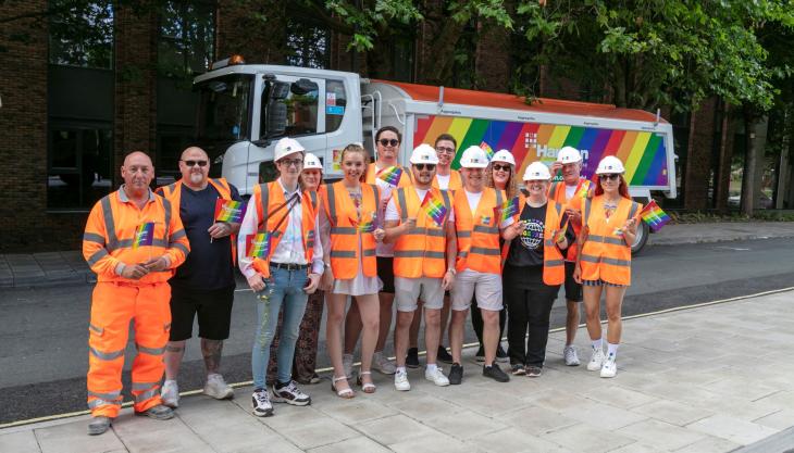 Hanson team members show their support for Pride Hanson Bristol Pride