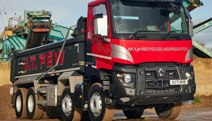 One of J.T. Few Plant Hire's new Renault trucks C430 8x4 tippers Renault Trucks C430 tipper