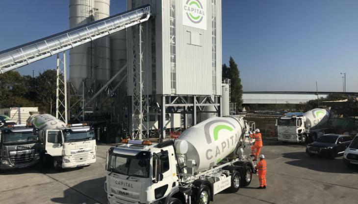 Earth Friendly Concrete (EFC) is being delivered to HS2 from Capital Concrete’s Wembley site Capital Concrete