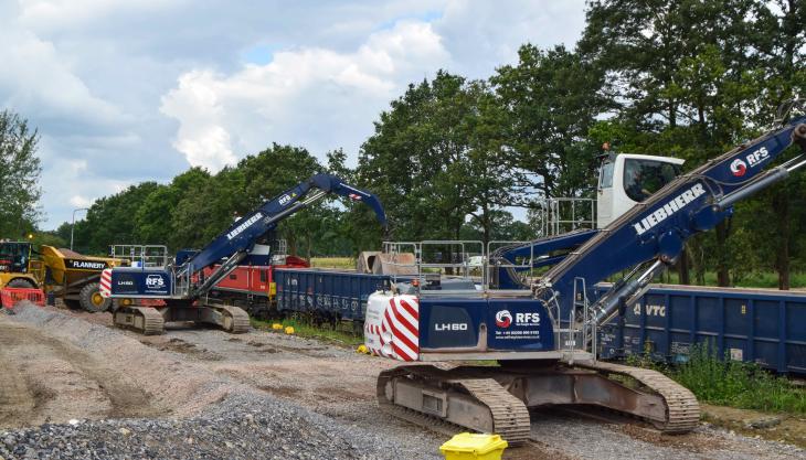 The newly opened Calvert South railhead in Buckinghamshire. Photo: HS2 Ltd Calvert South railhead
