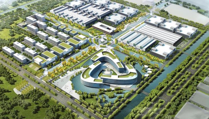 Artist's impression of the new SANY Global Construction Machinery R&D Development Center in Kunshan, China SANY R&D campus