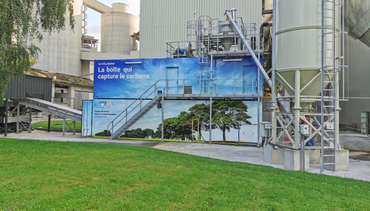 Carbon8 CO2ntainer at Vicat’s Montalieu-Vercieu cement plant Carbon8 CO2ntainer