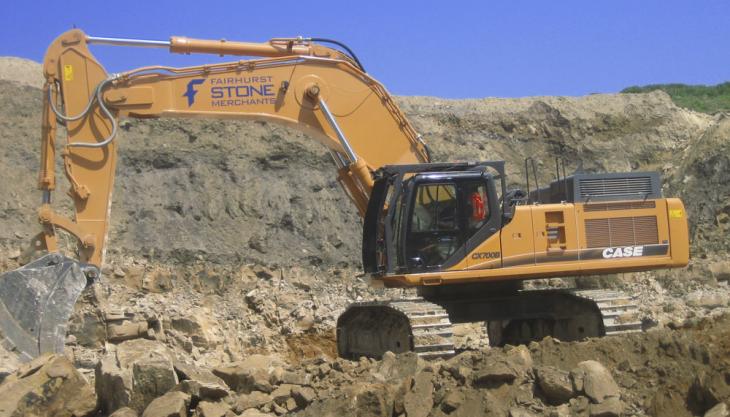 Case CX700B excavator for Fairhurst Stone Case CX700B excavator