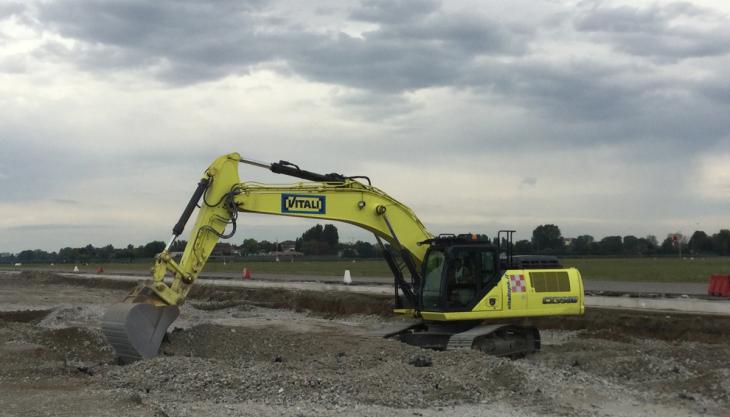 CASE crawler excavator at Milan Linate Airport CASE excavator