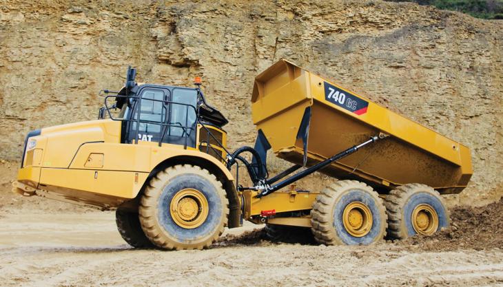 Caterpillar's new 740 GC articulated dumptruck Cat 740 GC articulated dumptruck