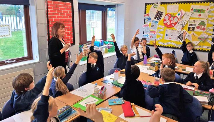 Debbie Turnbull talking to pupils Debbie Turnbull in the classroom