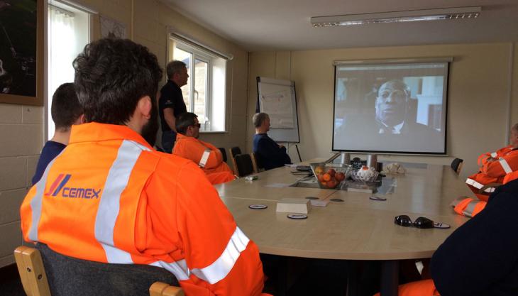 Some of the team at Dove Holes discussed mental health following a video of an interview with depression sufferer Frank Bruno CEMEX Health Essentials