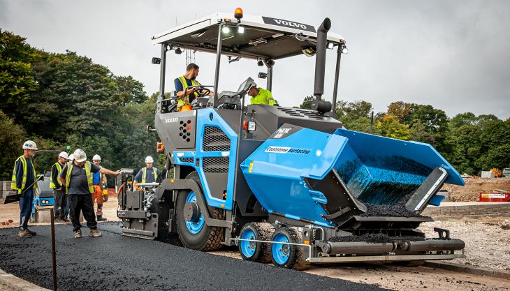 Coatstone Surfacing Ltd's new Volvo P6870C wheeled paver Volvo P6870C paver