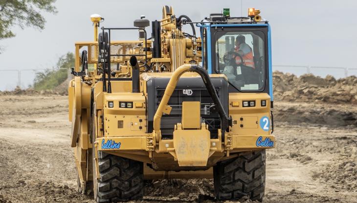 One of Collins Earthworks' new Cat 637K scrapers Cat 637K scraper