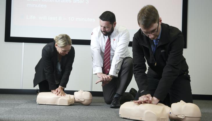 EPC-UK staff undergoing CPR training CPR training