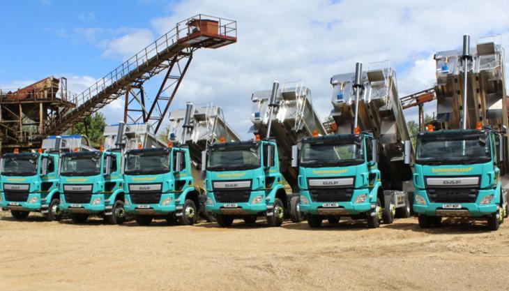 Fleet of DAF trucks for Summerleaze DAF trucks