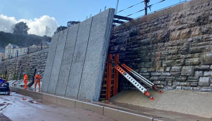 Hanson have supplied a range of complex concrete mixes to BAM Nuttall to build a new sea wall in Dawlish, Devon Hanson Concrete
