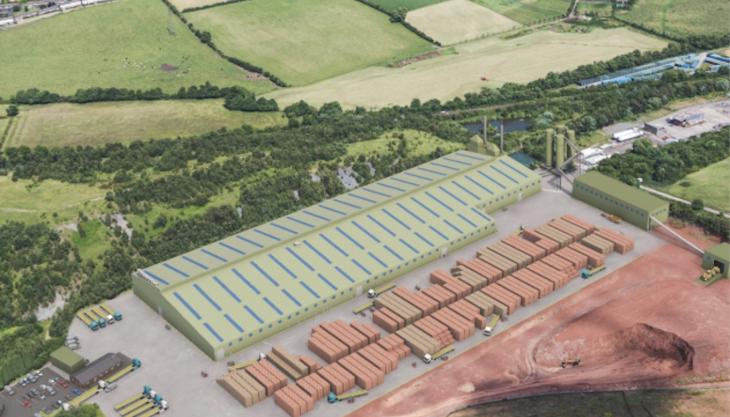 Artist’s impression of Forterra’s new manufacturing facility in Desford, due to open in 2022 Desford brick plant