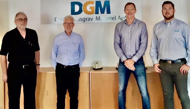 L-R: DGB project manager Jørgen Valentin Nielsen; DGM director Uffe Yring-Nielsen; Leif Ivansson, director Scandinavian Region Lutze; and Danny Mylting, sales process Lutze DGM