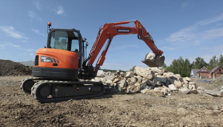 Doosan DX62R-3 reduced tail swing excavator