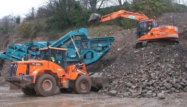 Doosan DL250-3 wheel loader and DX140LC-3 excavator