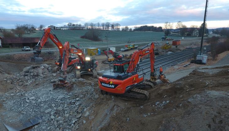 Doosan excavators at work Doosan excavators at work