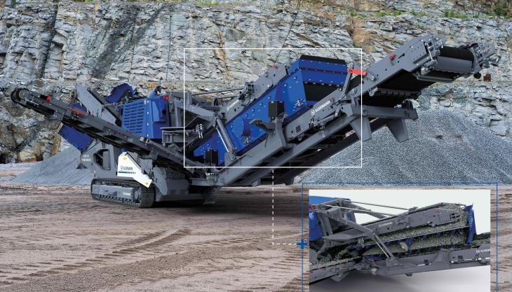 The Mobicone MCO 90(i) EVO2 and Mobirex MR 110(i) EVO2 can now be equipped with an optional double-deck post screening unit Kleemann mobile screening unit