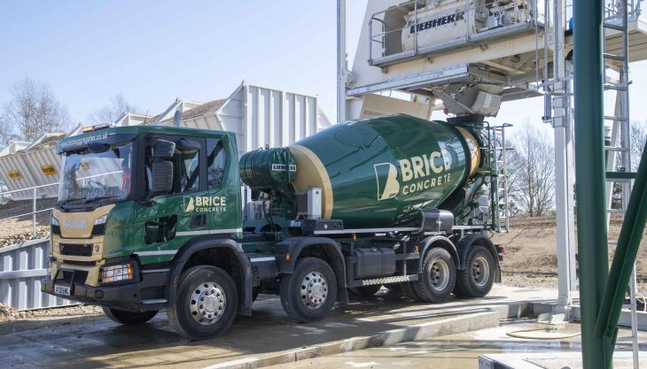 Brice Concrete have bought a Liebherr Mobilmix 2.5F batching plant and four Liebherr HTM 905F mixer units Brice Concrete