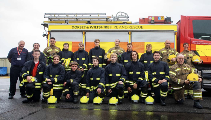 Trowbridge Fire Cadets who have successfully completed their training DWFRS
