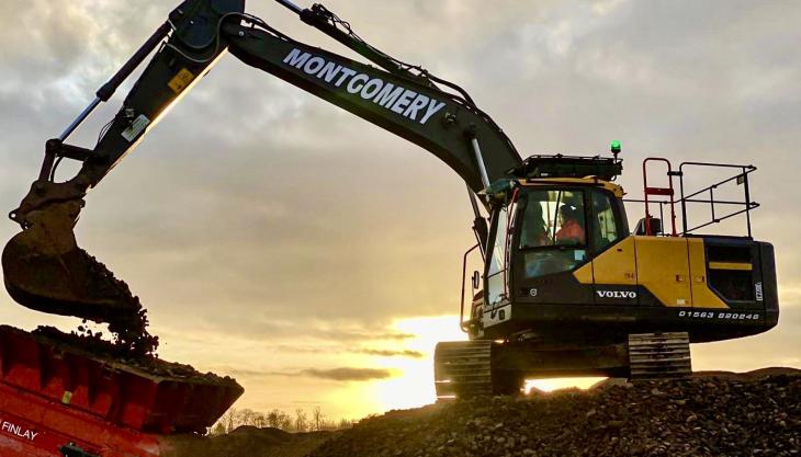 One of KT Montgomery Plant Hire Ltd's new Volvo EC220E excavators Volvo EC220E excavator