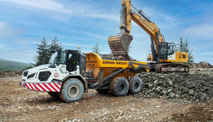 One of Edward Mackay’s new Liebherr TA 230 articulated dumptrucks Liebherr TA 230 articulated dumptruck