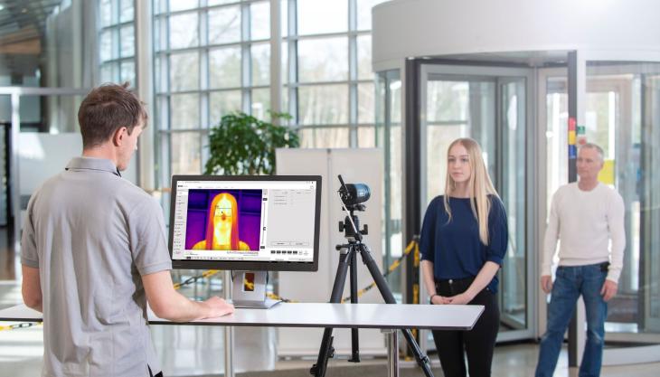 Elevated skin temperature screening using the FLIR A400 Thermal Smart Sensor fixed camera solution A400 Therman Smart Sensor
