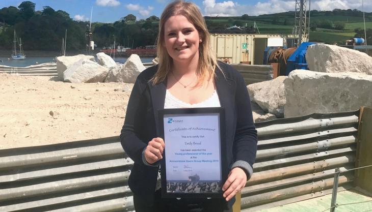 Emily Broad with her Young Professional of the Year award Emily Broad