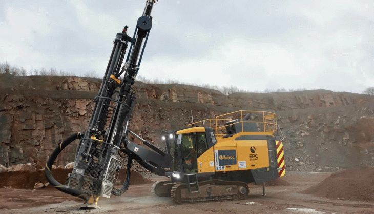 EPC-UK’s new SmartROC D65 drill rig Epiroc SmartROC D65 drill rig