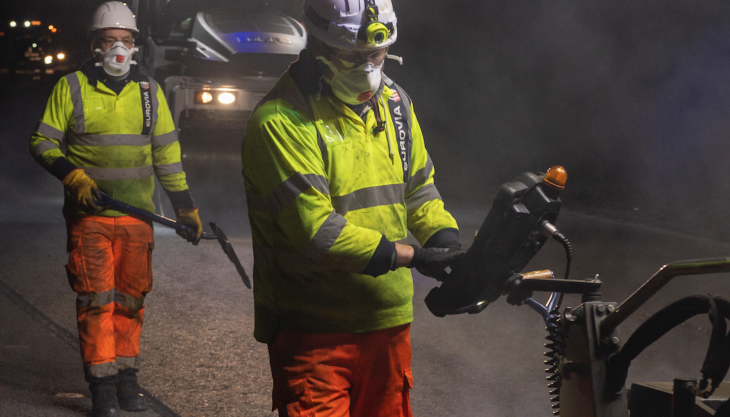 Eurovia are delivering low-temperature asphalt binder course on the Essex Highways network Eurovia low-temperature asphalt binder course