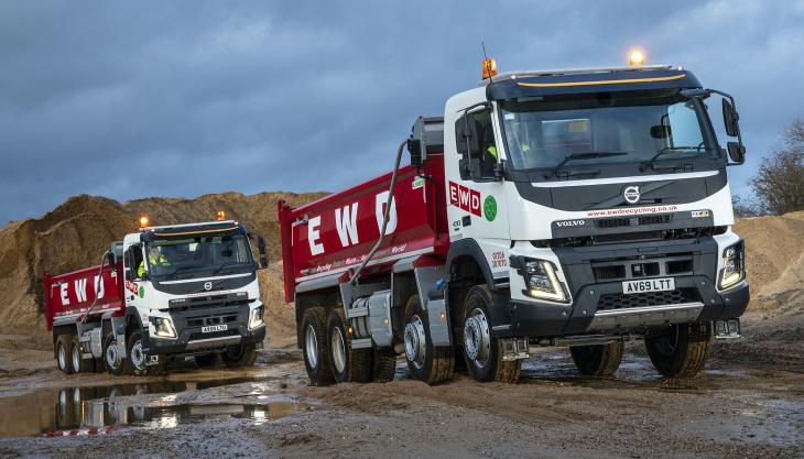Two of EWD’s new Volvo FMX rigids EWD Volvo FMXs