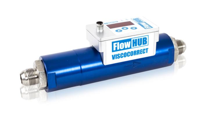 Webtec's FlowHUB ViscoCorrect hydraulic flow monitoring device FlowHUB ViscoCorrect from Webtec