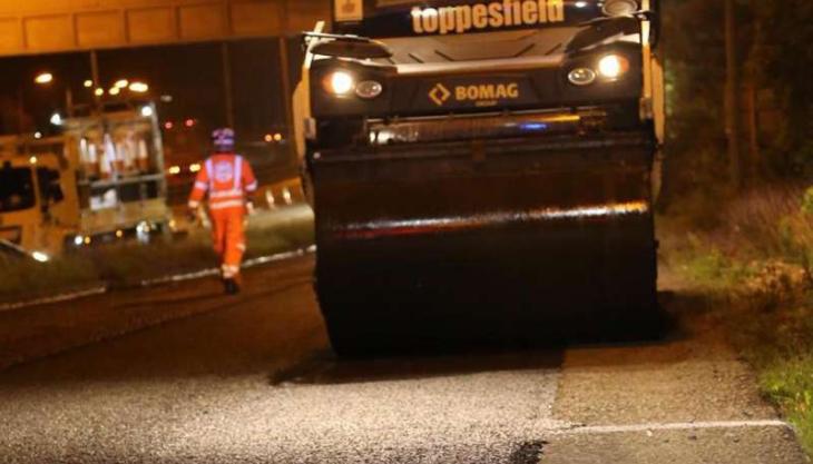A section of the M25 has become the first road on the UK's strategic network to be resurfaced with 50% RAP M25 motorway